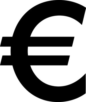Euro currency symbol isolated on white background