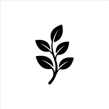 Leaf branch icon, nature and ecology symbol