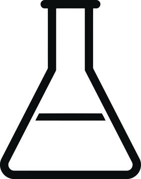 Laboratory erlenmeyer flask icon isolated on white background