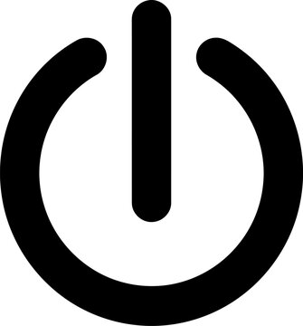 Power button icon, turn on off symbol