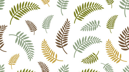 Seamless pattern with fern leaves isolated on white background © Your Vectors