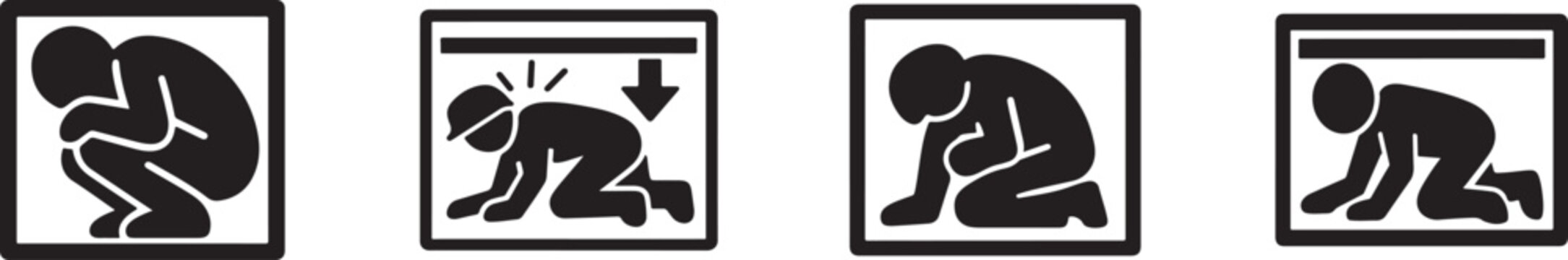Confined spaces multipurpose icon set with editable stroke vector for safety, industry and workplaces.