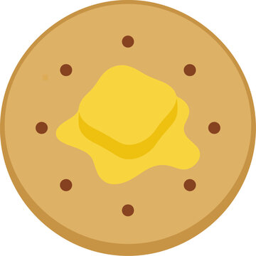 Round cracker with butter icon