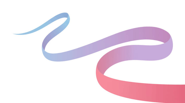 Vibrant colorful ribbon flows through air with dynamic gradient effect