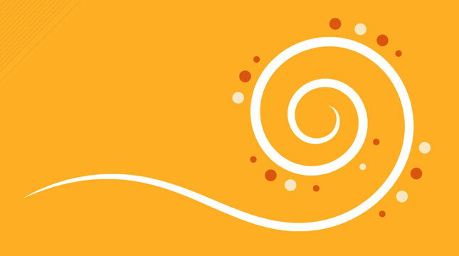 Vibrant swirling pattern with dots on orange background