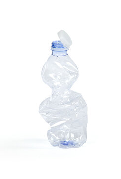 Bottiglia di plastica schiacciata