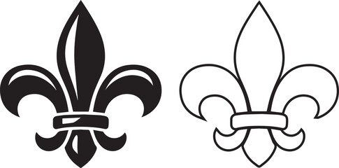 Fleur de Lis Heraldic Lily Symbol Vector Icon Set © Amir