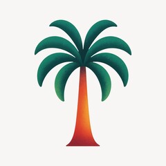 Obraz premium Vibrant tropical palm tree illustration.