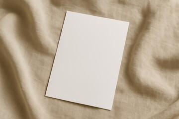 Fototapeta premium Blank card on fabric background.