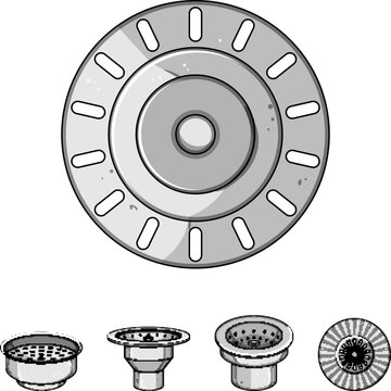 Various kitchen sink drain and strainer components providing solutions for domestic plumbing, showcasing different designs and angles for household utility