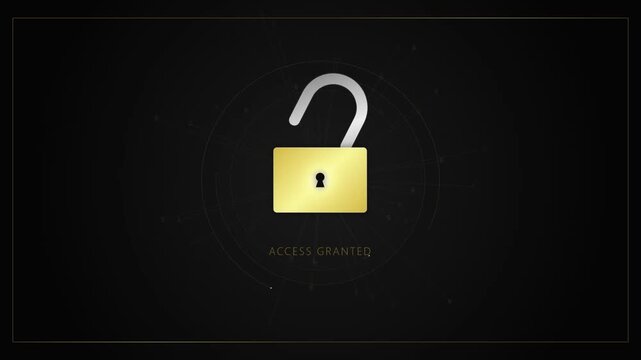 Digital padlock unlocking to show access granted for cyber security
