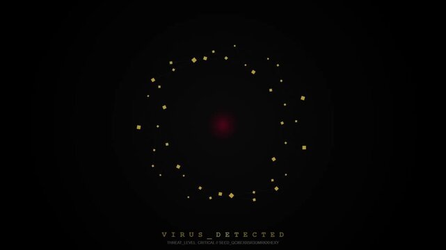Digital Virus Detected Interface with Animated Abstract Particle Sphere