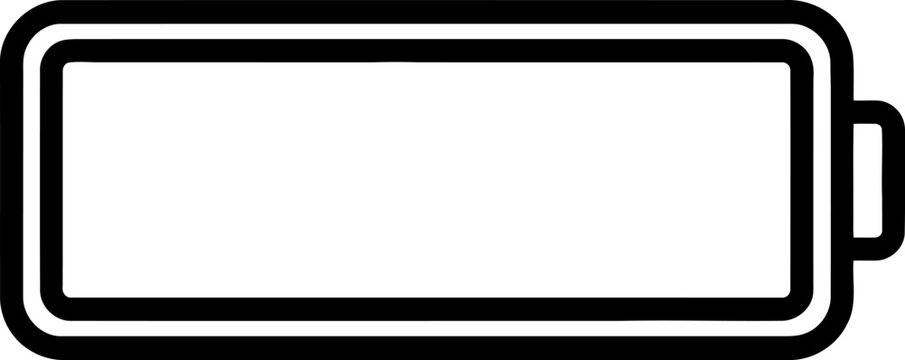 Simple white battery icon with black outline and tab on right side