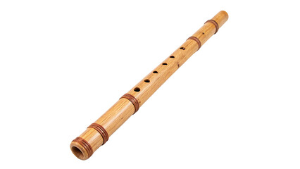 Traditional wooden flute wind musical instrument folk acoustic pipeline asset isolated on transparent background © zubr-png