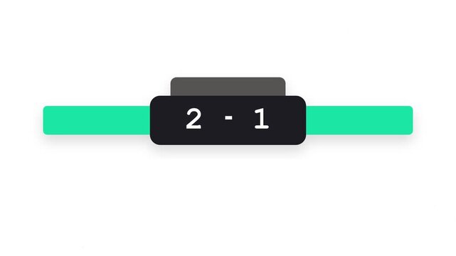 Digital Sports Scoreboard Lower Third Overlay with Clear Sections for Team Names, Running Time and Score Display, Suitable for Live Matches, Competitions and Sports Broadcasting Projects