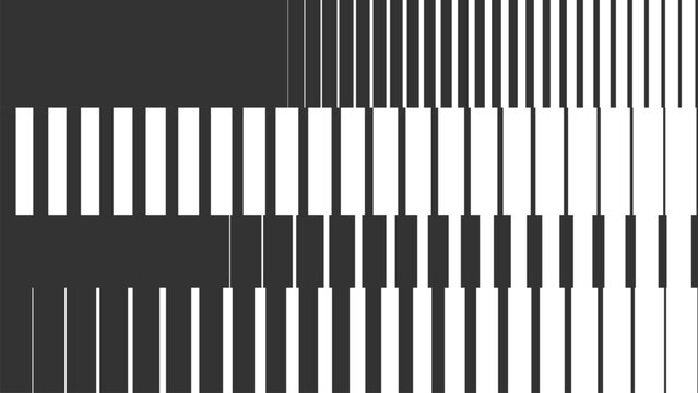 Set of Abstract Vertical Stripes with Optical Illusion. Transition effect. Modern Halftone Line Patterns for creative graphic design. Vector illustration.