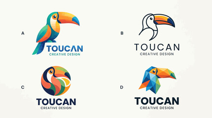 Obraz premium Toucan Logo Designs Collection: Colorful & Modern Avian Graphics for Creative Branding