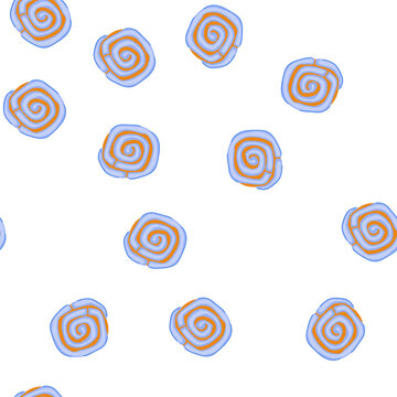 pattern mexican concha sweet bread doodle highlighting a traditional shell like sugar topping design, presenting a vibrant culinary art representation for bakery and snack concepts
