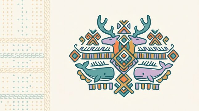 Chukot Glyph In Flat Doodle. Isolated Chukot decorative glyph rendered as a flat doodle with marker outlines against a clean pale surface