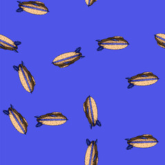 pattern blimp airship hand drawn. dirigible aerostat, balloon flight, hydrogen helium blimp airship vector sketch illustration © PikePicture