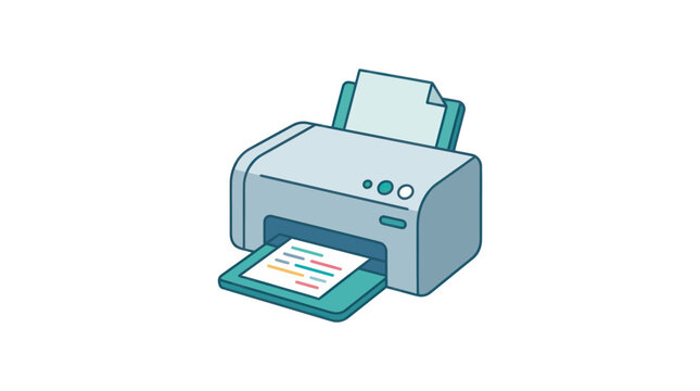 Modern desktop printer with paper output.