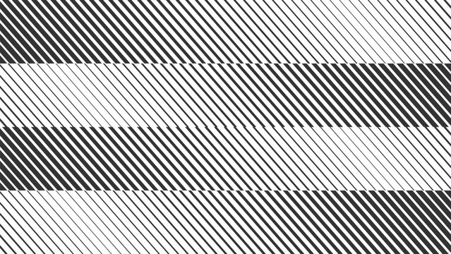 Set of Abstract Diagonal Stripes with Optical Illusion. Transition effect. Halftone Line Patterns for creative graphic design. Vector illustration.