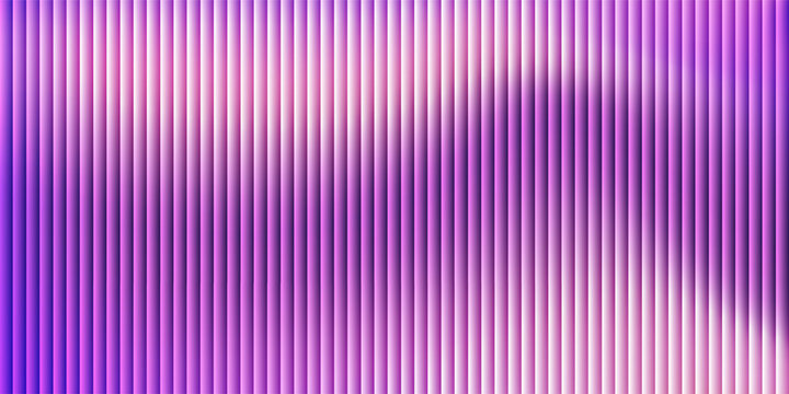 Abstract background of liquid purple gradient in dark glossy with striped effect. Refraction of wavy striped glass.
