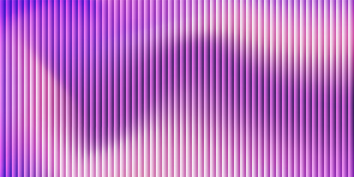 Abstract background of liquid purple gradient in dark glossy with striped effect. Refraction of wavy striped glass.