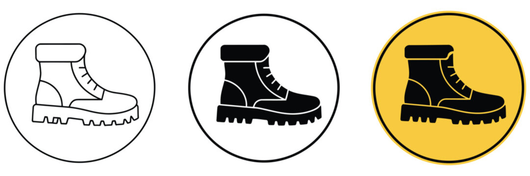 Safety Shoes Icon Representing Protective Footwear Workplace Security Industrial Safety and Occupational Protection vector design