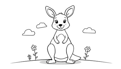 Cute baby kangaroo peeking from its mother's pouch. Adorable marsupial in natural outdoor setting, highlighting wildlife and parenting bond. © Xornax