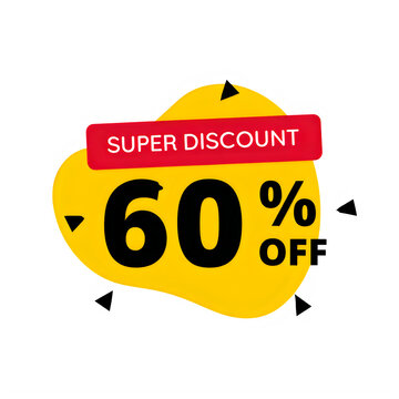 Super Discount 60 Percent Off Sale Banner Graphic for Retail