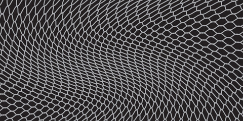 Soccer goal mesh, fishnet pattern or fish net background, vector seamless texture. Black rope net pattern on white, fishing of football goal or sport net and fishnet with knot grid or wire netting © MAS