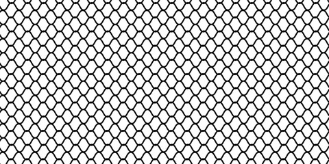 Soccer goal mesh, fishnet pattern or fish net background, vector seamless texture. Black rope net pattern on white, fishing of football goal or sport net and fishnet with knot grid or wire netting © MAS