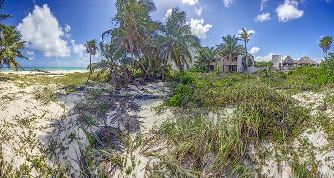 Panoramic View of Abandoned Resort at Playa Maroma Riviera Maya