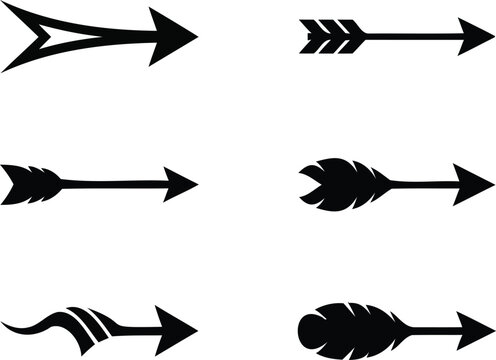 Tribal arrow silhouette graphic vector illustration