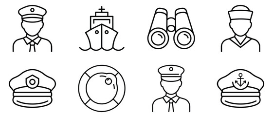 Marine and naval icons set, vector illustration © Jahida