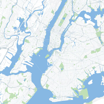 Detailed city map of New York City, vector
