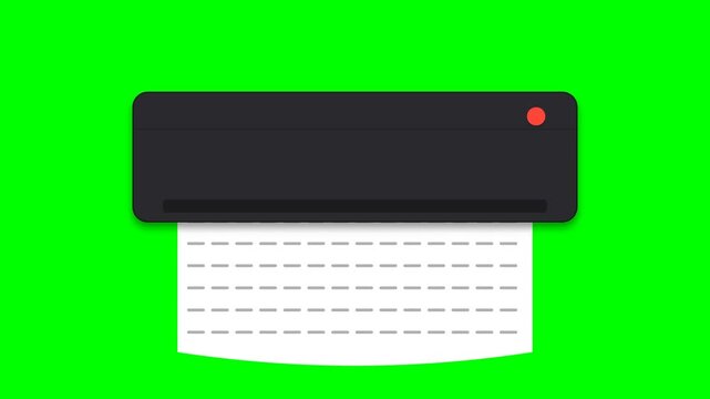 Modern Laminating Machine Printing Document on Green Screen Background.