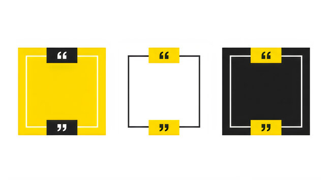 Quote boxes with different colored backgrounds and borders for design elements transparent background