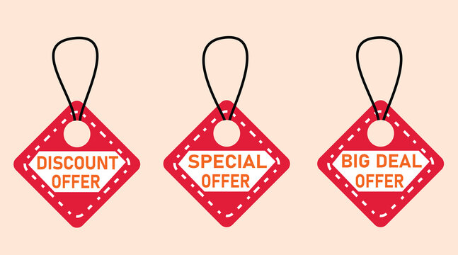 Offer tag, Discount Offer, Big Sale, Big Deal Offer, Special Offer, Discount Price, Big Offer, Maga Sale Price Tag Vector Illustration