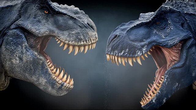 Fierce T-Rex roaring with open jaws for horror themes