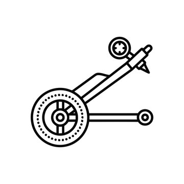 Vector illustration of a vintage cannon on white background
