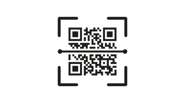 A close-up view of two QR codes with scanning lines on a white background.