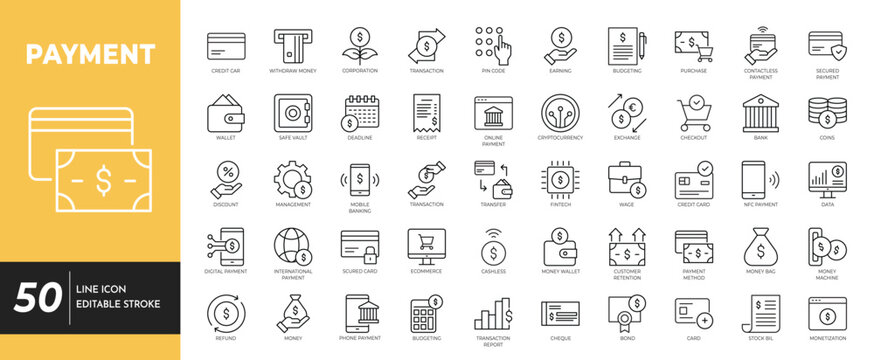 Payment icon set. vector illustration