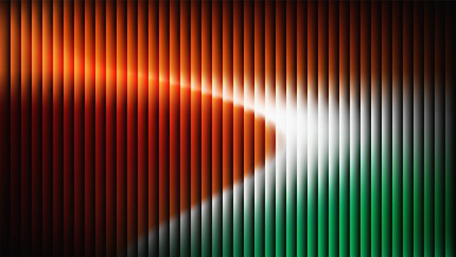Indian flag color gradient stripes on black background