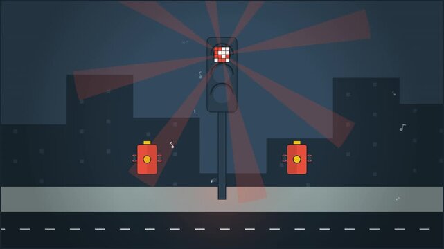 Traffic light and hydrant animation