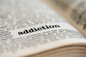 Fototapeta premium The Addiction in a Dictionary: A Visual Study of Dependence and Language
