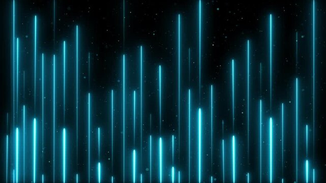 Abstract background animation loops glowing blue neon energy lines on black. Creative digital video content creation tools require an abstract background animation layer.