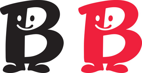 Cute letter b character with happy face Vector, illustration © MostTanzila