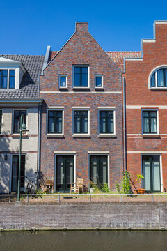 Houses at the canal in the center of Bussum, Netherlands
